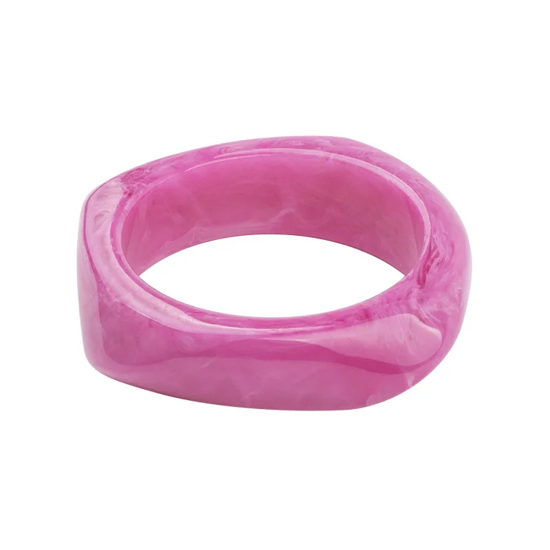 pink GuanLong классические модные браслеты-манжеты из смолы, браслеты для женщин, акриловые широкие необычные геометрические браслеты, женские очаровательные ювелирные изделия - Окраска металла: pink