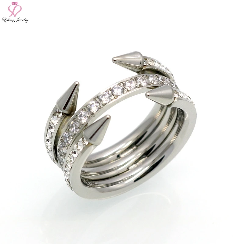 Lefeng 4 круглый острым из нержавеющей стали свадебные кольца пара для женщин и