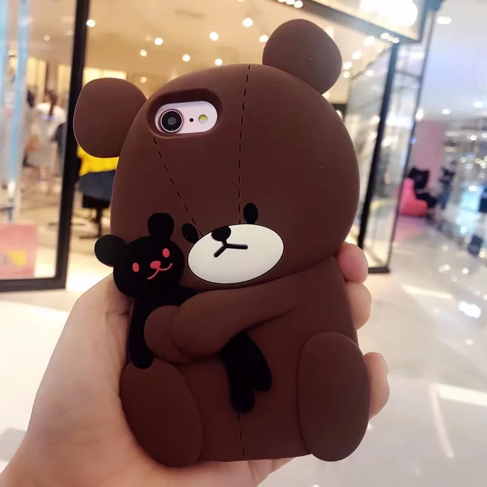 Модный 3D чехол накладка с милым мультяшным медведем силиконовый для Apple iPhone 6S Plus