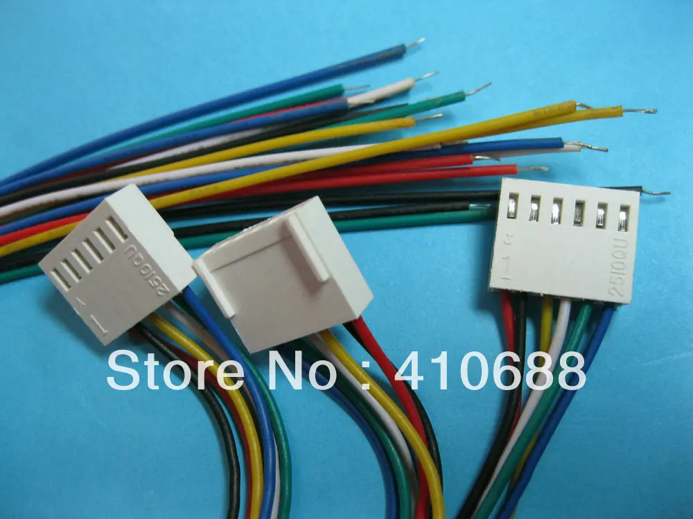 10 шт. 2510 шаг 2 54 мм 6 контактный гнездовой разъем с кабелем 26AWG 300 мм|connector gold|connector