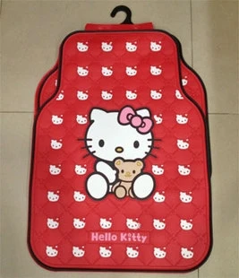 Брендовые модные милые латексные универсальные автомобильные коврики Hello kitty, подходят для всей модели автомобиля