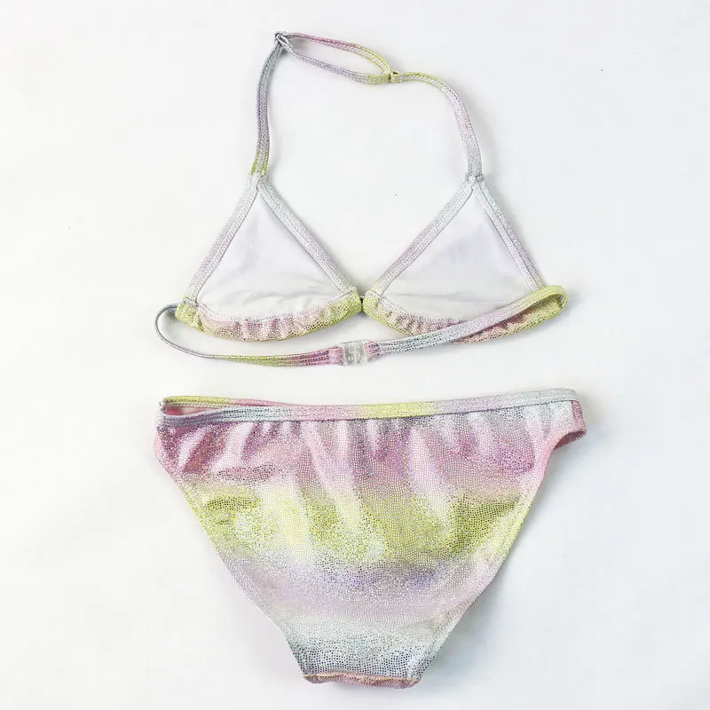 Детские купальники из 2 предметов комплекты для купания с разрезом девочек