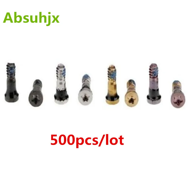 Absuhjx, 500 шт., задняя крышка, док-разъем, винт для iPhone 7, 8, X, 5, 5S, 6, 6S Plus, Torx, 5, звездочные винты, аксессуары Pentalobe