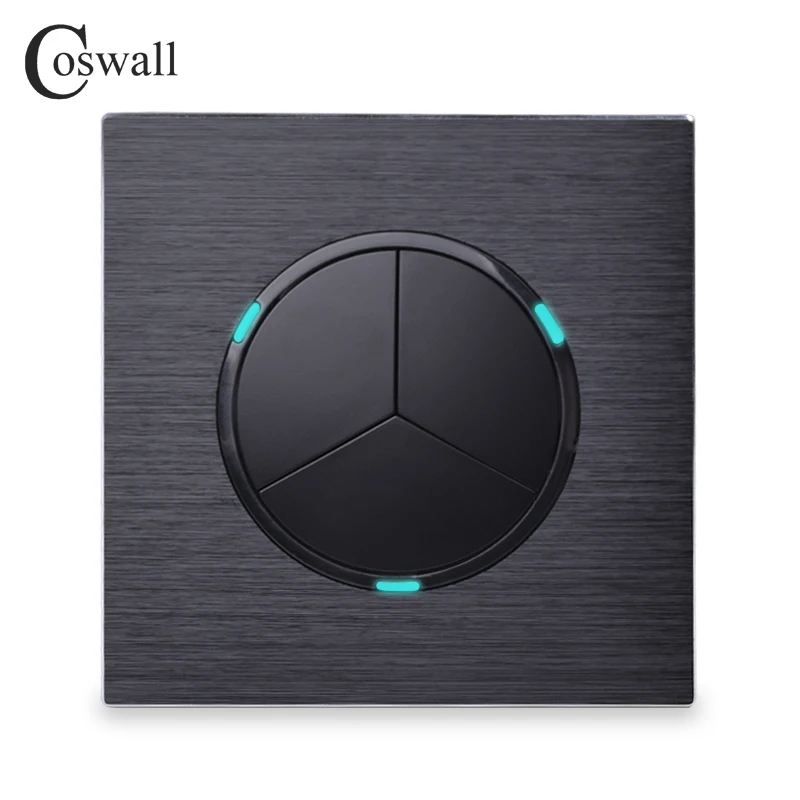 Coswall 3 комплекта 1 способ случайный щелчок вкл/выкл настенный выключатель света со