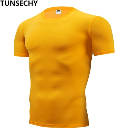 Tunsephy летние модные брендовые плотные однотонные футболки 13 цветов полиэстер спандекс мужские черные белые футболки