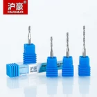 Спиральный Фрезерный резак HUHAO с 2 канавками, хвостовик 3,175 мм, 1 шт., фреза ЧПУ для фрезерного станка стандартной длины МДФ, наконечник из карбида вольфрама