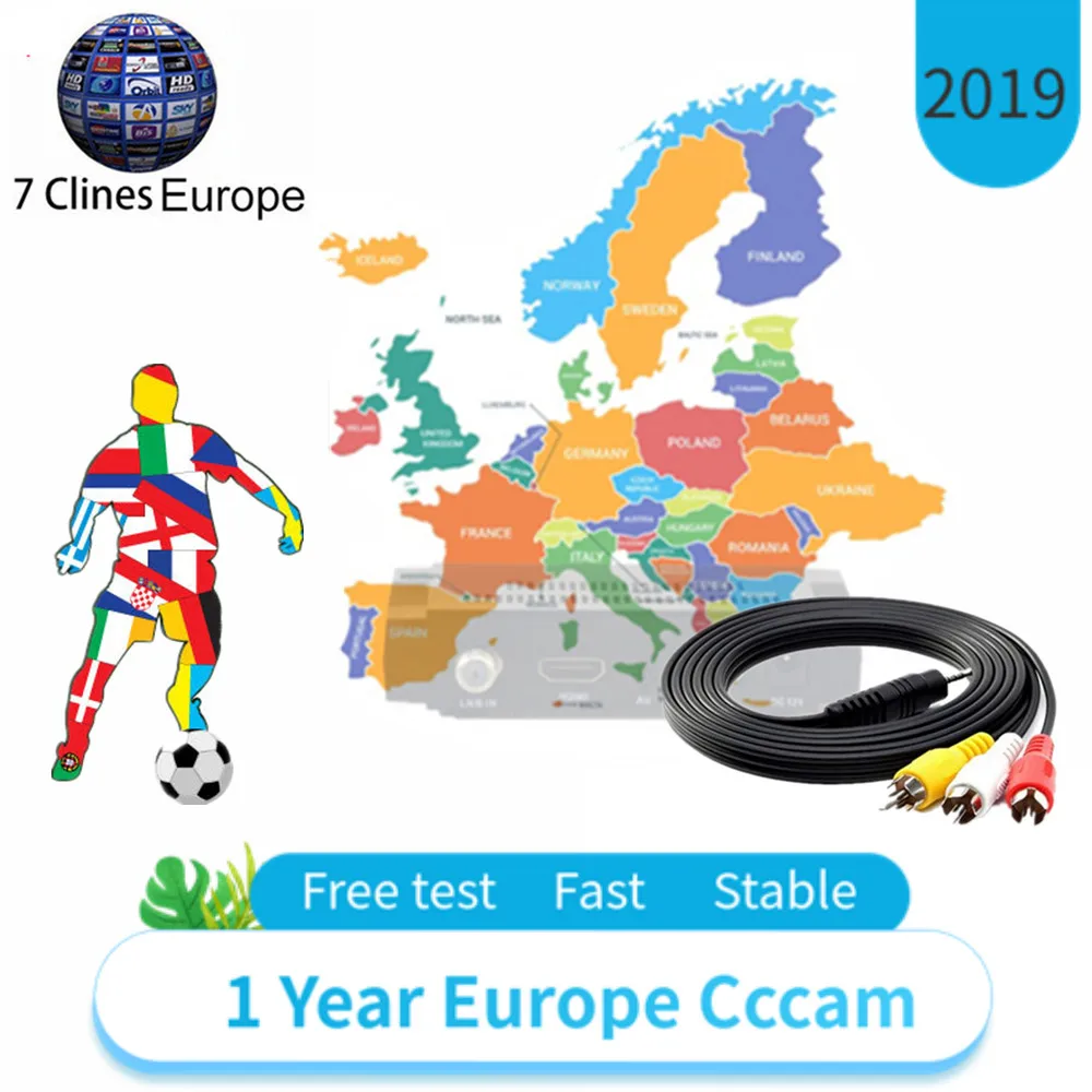 Cccam lines Server 1 Year Europe 7 full hd dvb-s2 satellite TV receiver iks For Spain Germany Italy used freesat v7 V8 | Электроника