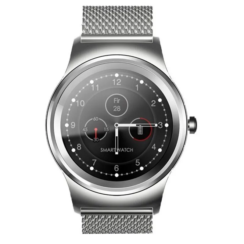 SMA-R Bluetooth Полный Круглый Smartwatch Спорт Шагомер монитор сердечного ритма кожа Смарт часы наручные Телефон для iOS Android