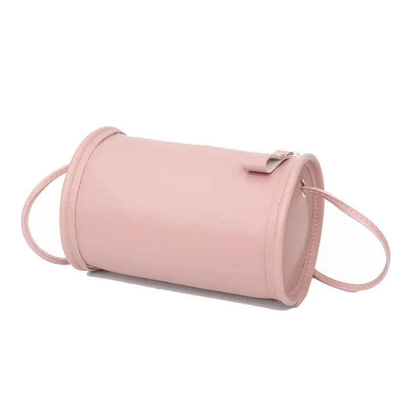 Женская Классическая мини сумка через плечо цилиндрическая круглая из