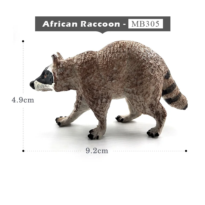 African Raccoon Страус Сурикат Окапи Лебедь волк крокодил платипус олень модель животного свинья фигурка домашний декор Фея Украшения Сада аксессуары - Цвет: African Raccoon