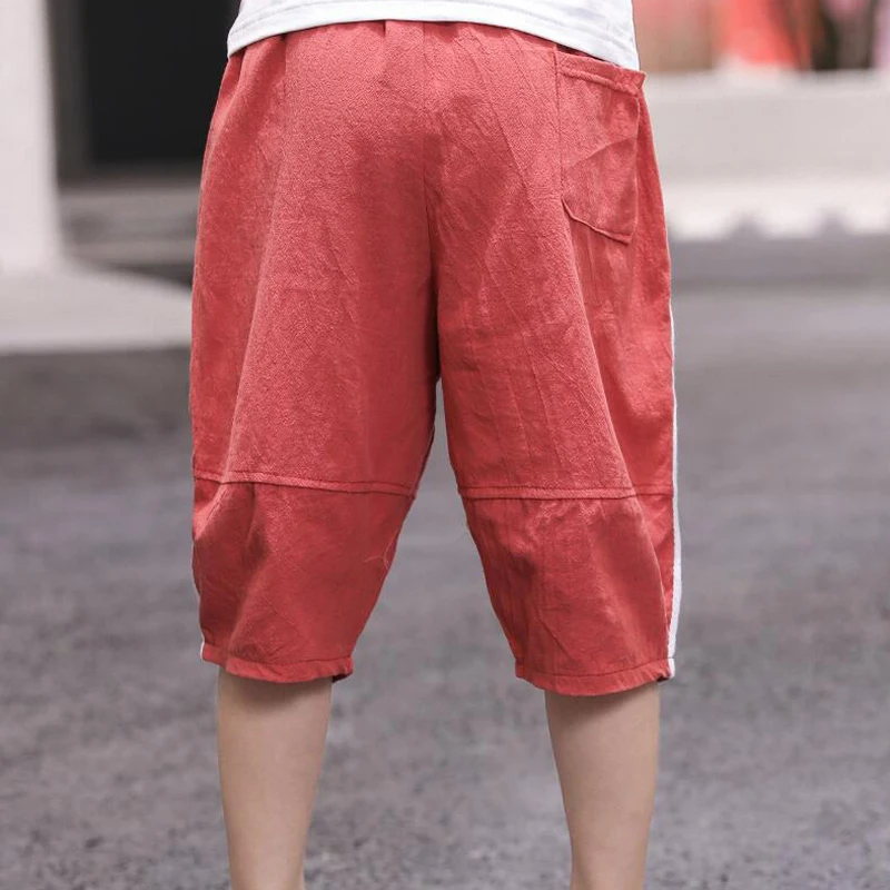 Новинка 2019 года летние однотонные льняные укороченные штаны со складками для