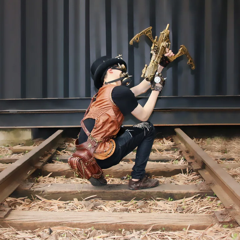 Стимпанк кобура защищенный кошелек через плечо кожаная мужская сумка мотор нога