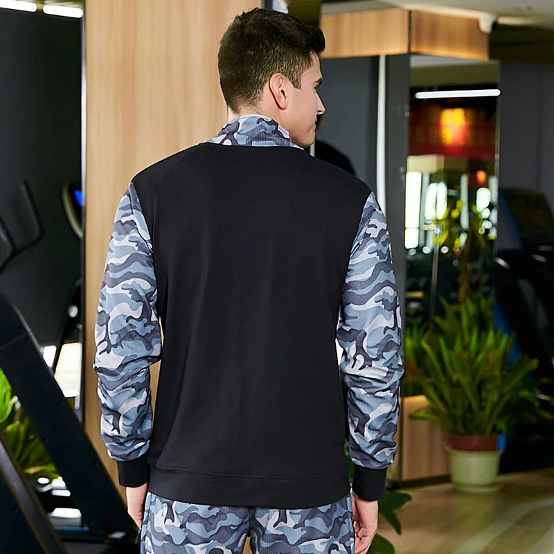 Мужская куртка для бега спортивный фитнес-камуфляж с длинными рукавами