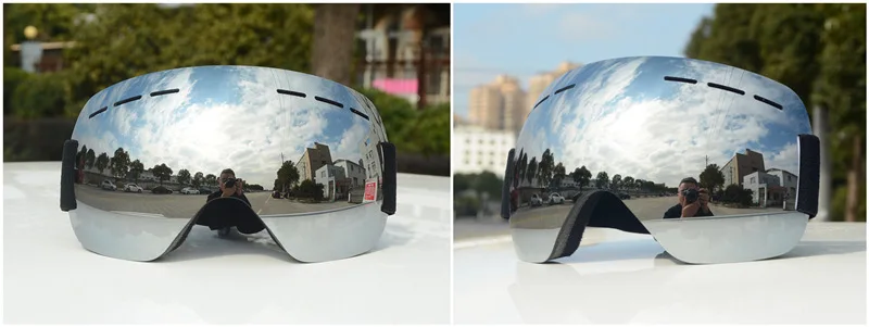 Ветрозащитные большие зимние мужские лыжные очки UV400 Анти-туман взрослые для