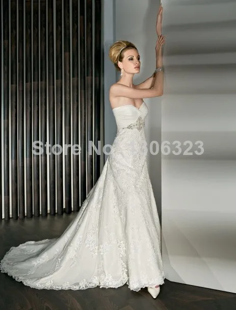 Amazing Nice Strapless High Low Bodice A-line Sweatheart Lace Up Bridal Gowns Sexy 2014 New Elegant Wedding Dress Big Size | Свадьбы и