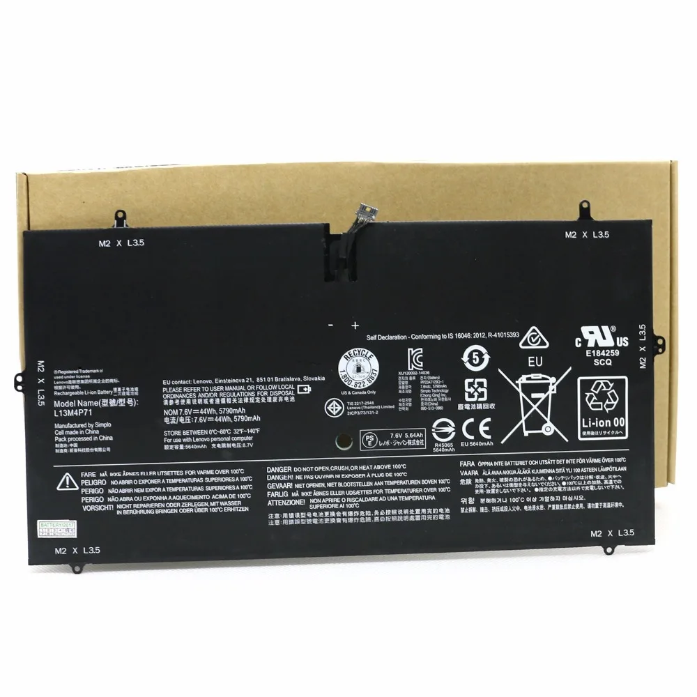 Аккумулятор для ноутбука Lenovo Yoga 3 Pro 5790 7 6 В 44Wh 73/131 мА/ч L13M4P71 2ICP3/1370-2 серия 4 ячейки |