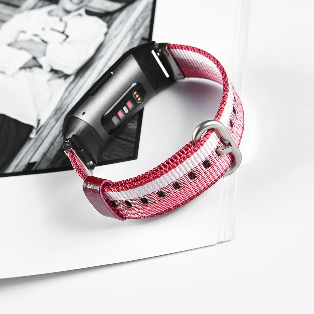 Yuedaer холст нейлон Fitbit Charge 3 группы для Fitbit Charge 3 Мужчины Женщины Мода ремешок браслет умный браслет с металлической пряжкой