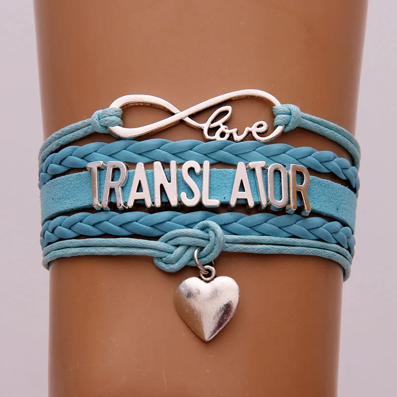 (10 шт./лот) Бесконечность любовь переводчик Подвеска для браслета в форме сердца