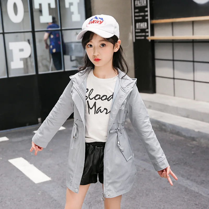 

Children's Clothing Baby Girls Clothes 2020 Spring Autumn New Leisure Girls Coat Letter Jacket, Hooded Windbreaker