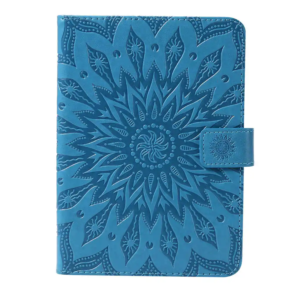 Blue Кожаный чехол-книжка с откидной крышкой для Amazon Kindle Paperwhite 4 3 2 1, защитный чехол с карманами для карт, чехол - Цвет: Blue