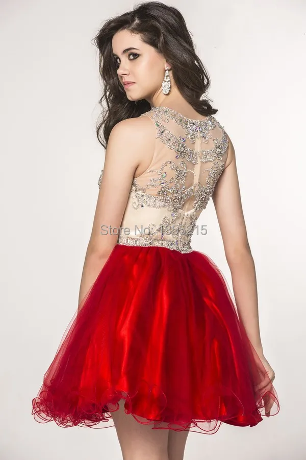 Custom Made 2016 Short Puffy Prom Dress Party Dresses Homecoming Red Semi Formal Vestido De Festa Curto | Свадьбы и торжества