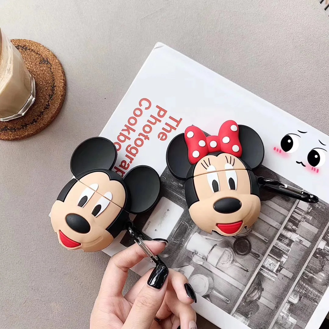 Чехол для наушников для Airpods 2, чехол, силиконовый, медведь, кошка, свинья, Мультяшные наушники, чехол для Apple Air pods 1, чехол для Earpods, брелок для ключей