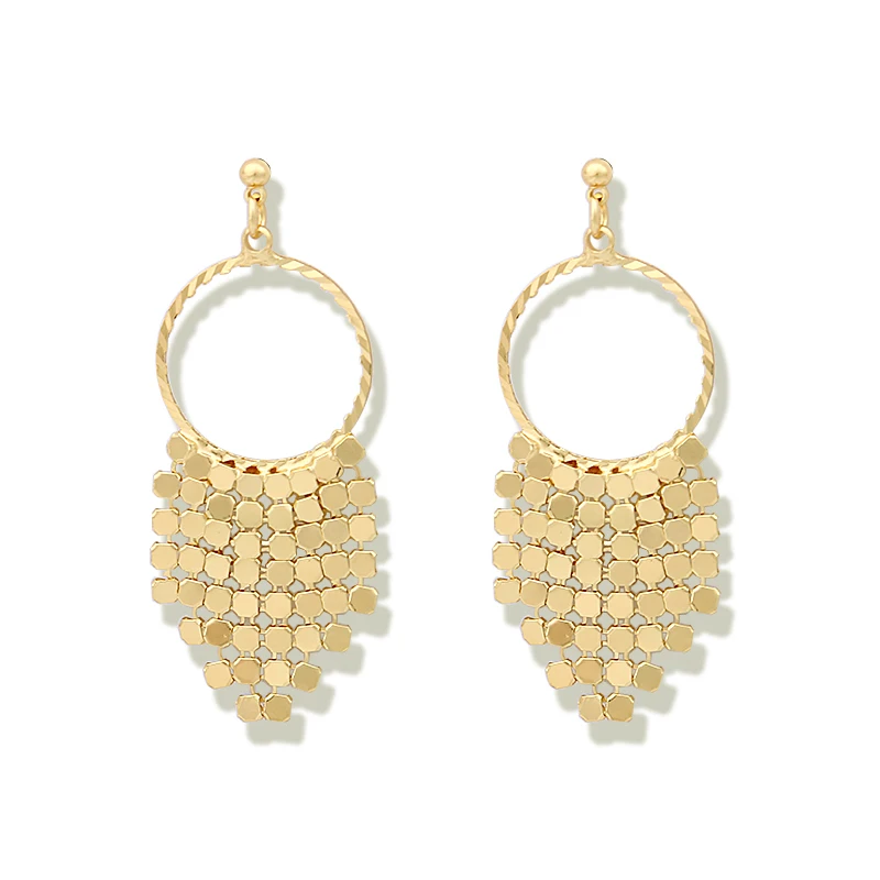 LWONG круглые серьги-кольца в стиле панк с бусинами и кисточками для женщин