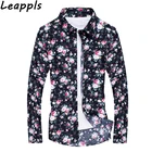 Мужская Повседневная рубашка leapps, с длинным рукавом и цветочным узором, большие размеры M-4XL 5XL