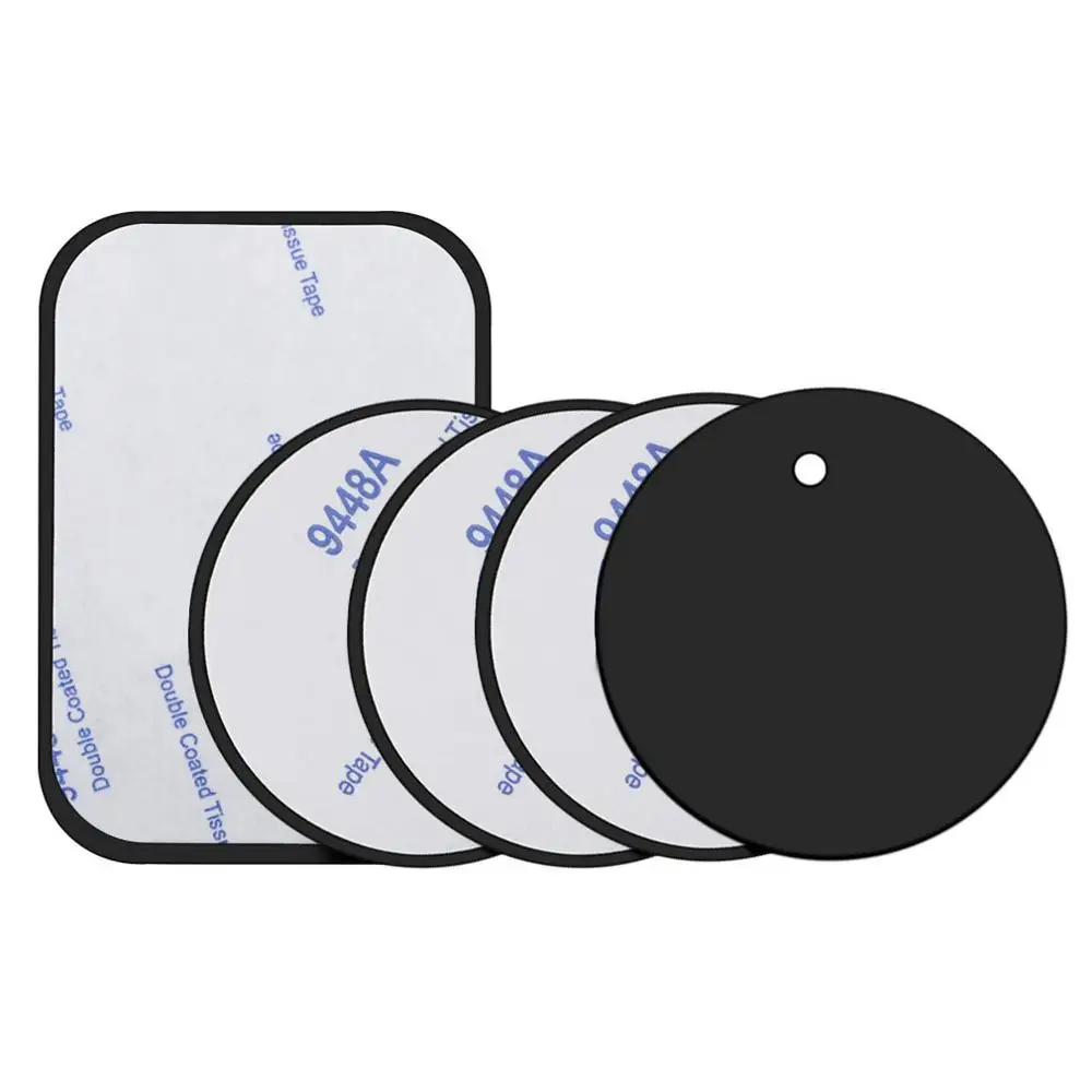 4xround 1xRectangle Универсальный магнитный держатель, аксессуары, запасная металлическая пластина, магнитный автомобильный держатель для телефона, металлическая пластина, железная пластина с клеем - Цвет: 4xround 1xRectangle
