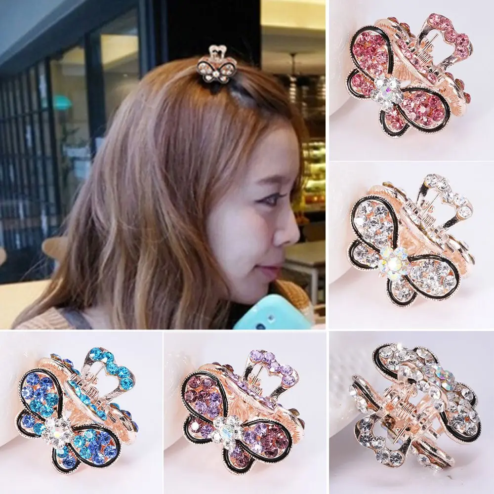 1 Pc Butterfly Crystal Hair Claws Clips Pins For Women Girls Vintage Headwear Rhinestone Hairpins Barrette Jewelry Accessories