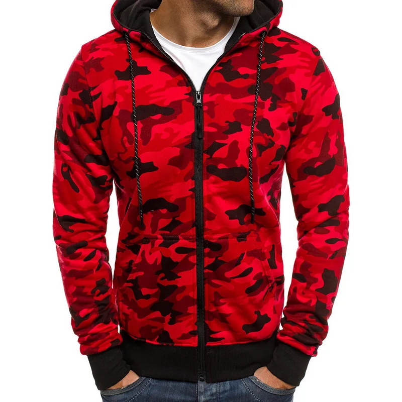 Laamei модные Для мужчин с длинными рукавами капюшоном CamouflageJacket плюс бархат Бейсбол