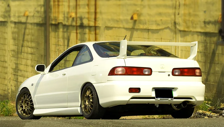 Автомобильные аксессуары для 94-01 Integra DC2 часть углеродного волокна MU Стиль задний спойлер Глянцевая Fibre крыло лезвие с FRP стекловолокна ногу