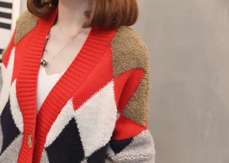 Весенне-осенний зимний модный женский длинный рукав свободный вязаный кардиган