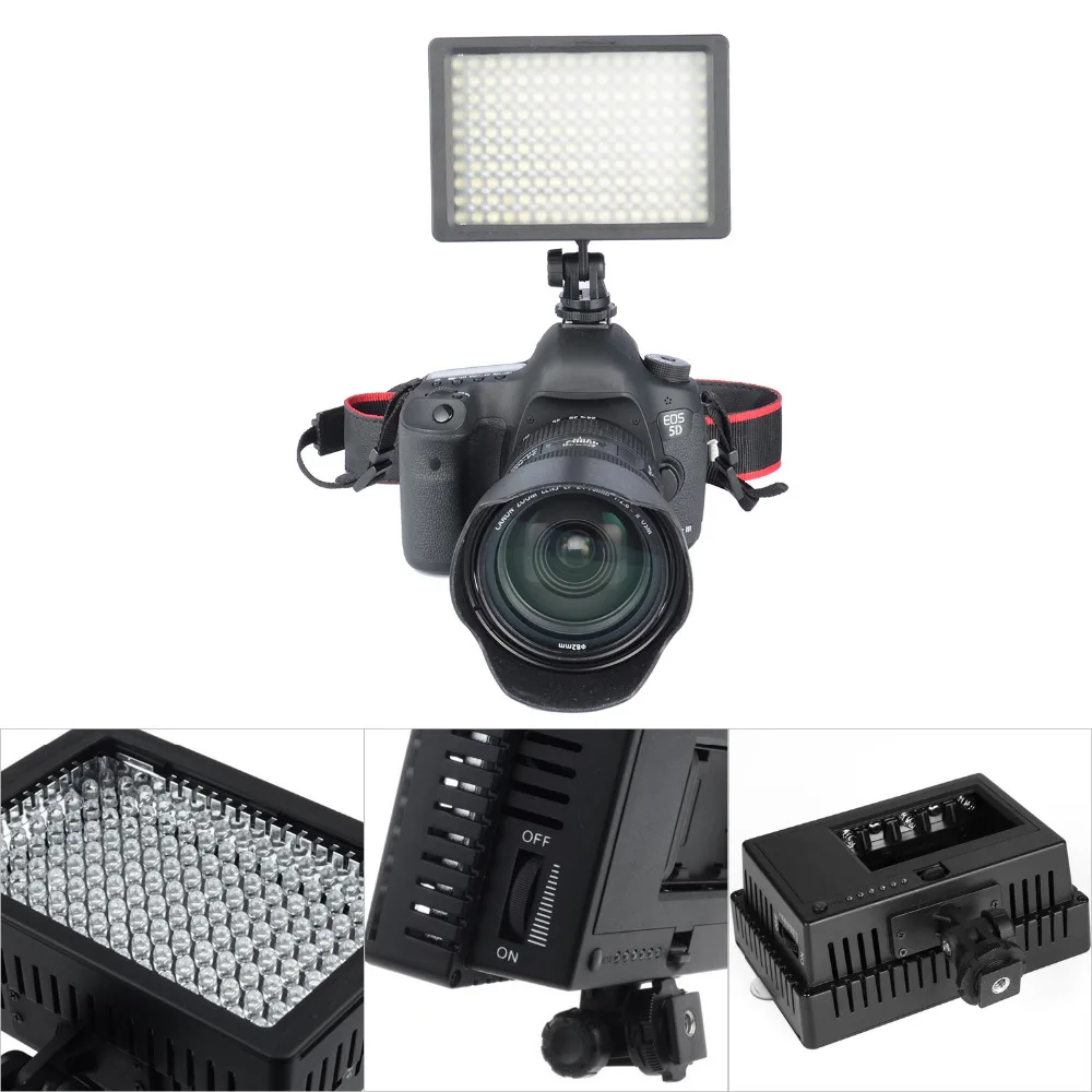 160 светодиодный видео Камера свет Регулируемый 3200 К 5500 фотографии DSLR фото для Canon