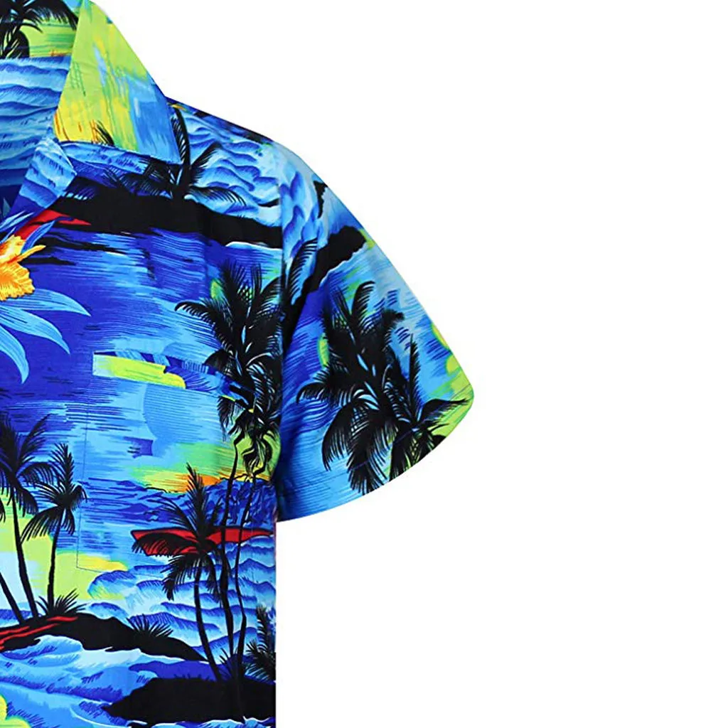 Fashsiualy, рубашки больших размеров, 3XL, модные мужские повседневные рубашки на пуговицах с гавайским принтом, пляжные рубашки с коротким рукавом, быстросохнущие топы, блузки, рубашки для мужчин
