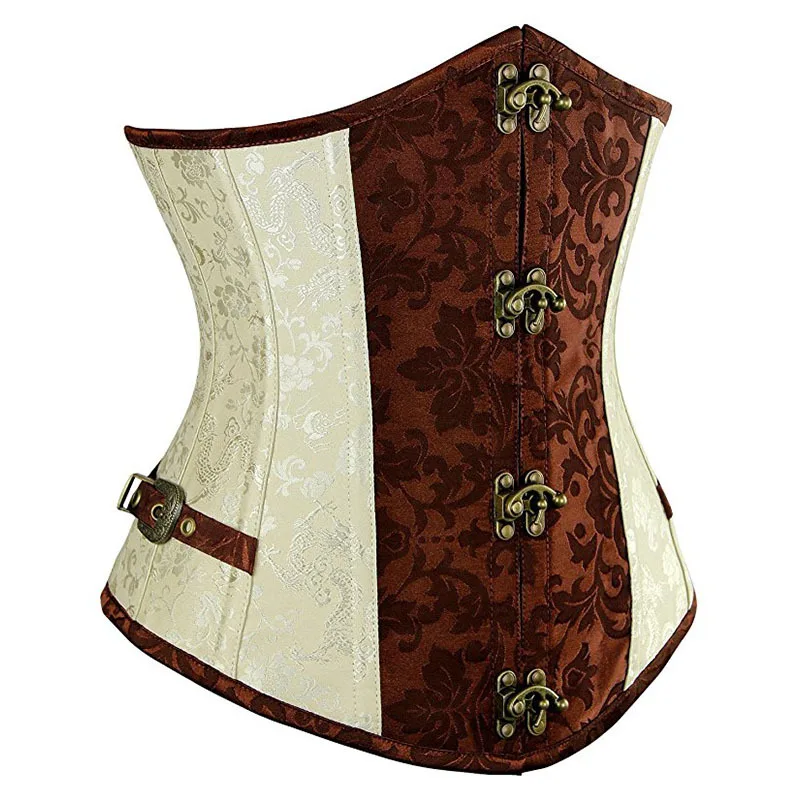 Godier коричневый Lvory корсет под грудью Готическая Пряжка высшее качество цветочный