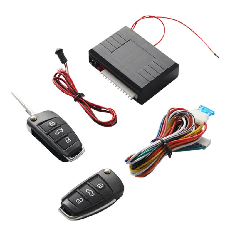 Universal Car Auto Keyless Entry System Button Start Stop LED Keychain Central Kit Door Lock with Remote Control