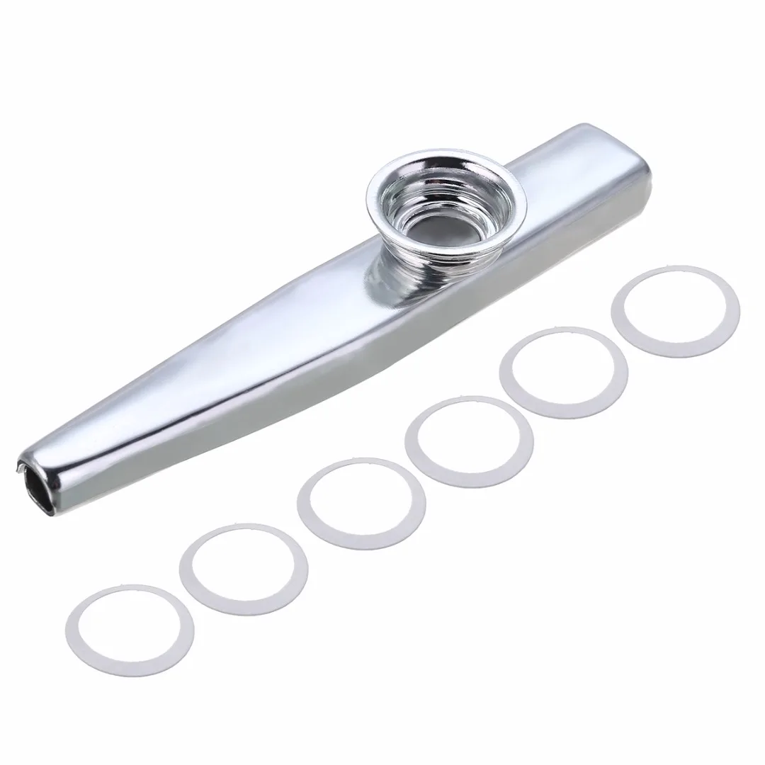 1 шт. металлический казу с 6 kazoo диафрагма для флейты рот флейта губная гармоника для начинающих детей взрослых вечерние подарки музыкальный инструмент