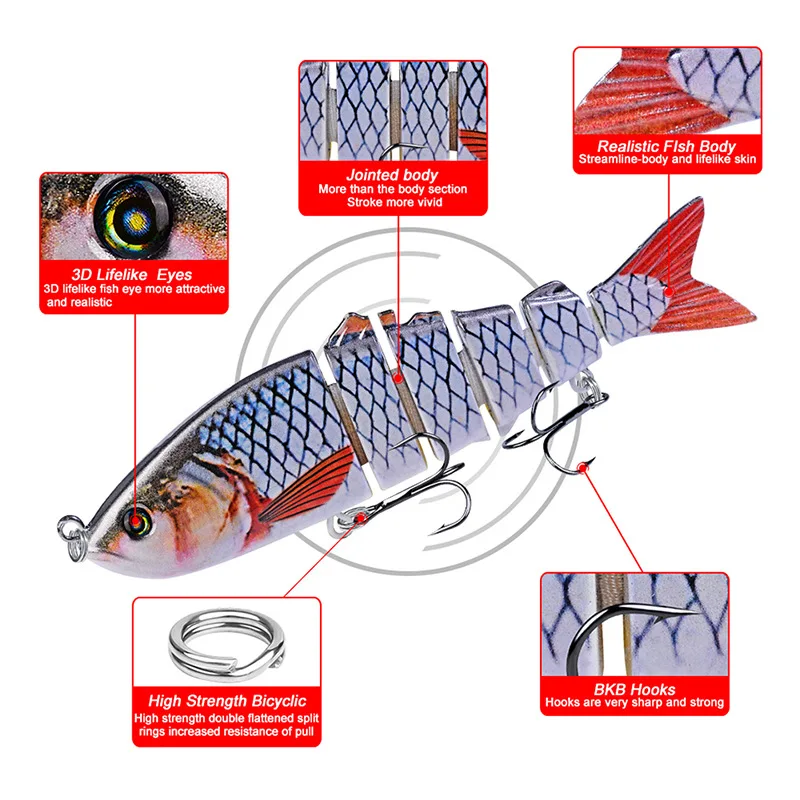 1 шт. мульти Соединенные приманки Crankbait 12 см 18 5 г искусственный 3D воблер с глазками