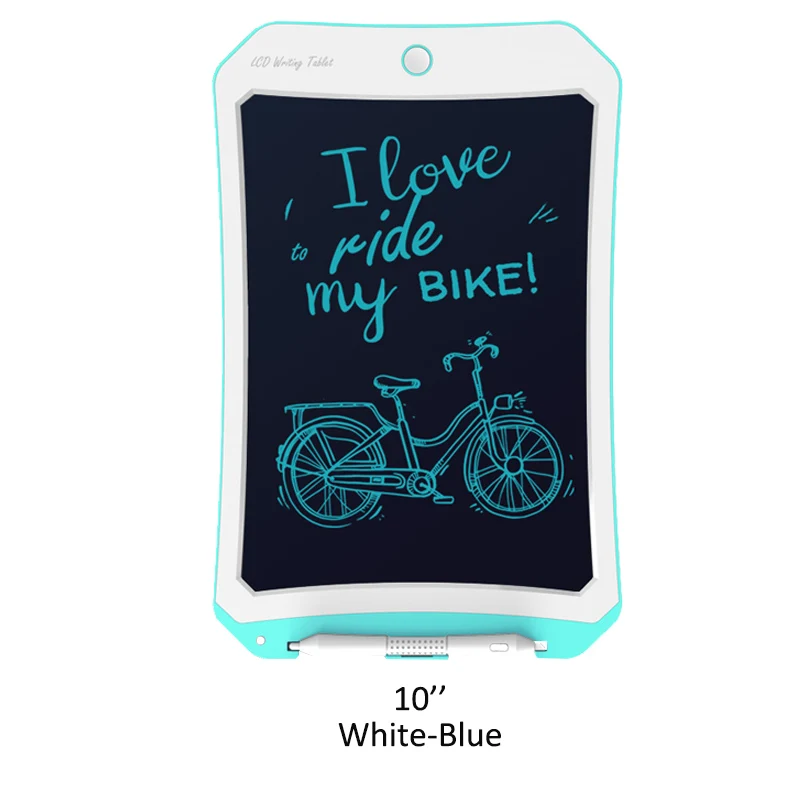 10inch-White-Blue Цифровой планшет для рисования, ЖК-дисплей, детская графика, доска для рисования, электроника, детский подарок, коврик для обучения, домашняя доска для сообщений с батареей - Цвет: 10inch-White-Blue