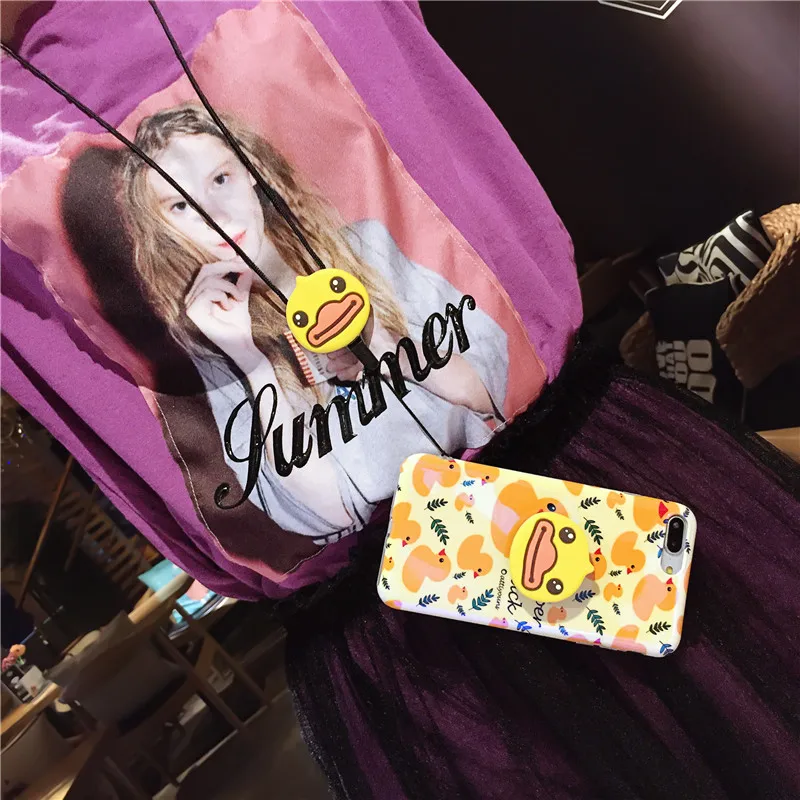 For Huawei P20 3D Cartoon Yellow Duck case Cute Soft back cover huawei pro / P10 mate10 honor 10 + toy +StrapS |