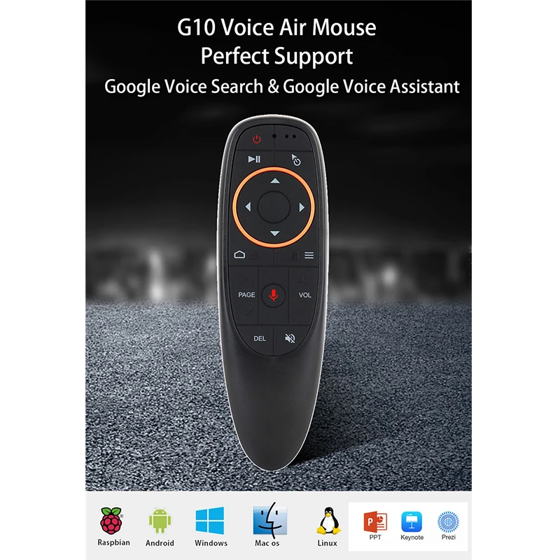 G10 голосовой пульт дистанционного управления 2,4 г беспроводной Air mouse Микрофон гироскоп ИК обучения для Android tv box T9 H96 Max X96 mini