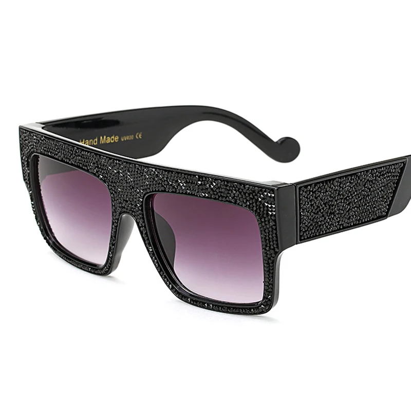 2019 новая квадратная огромная оправа солнцезащитные очки со стразами градиентные