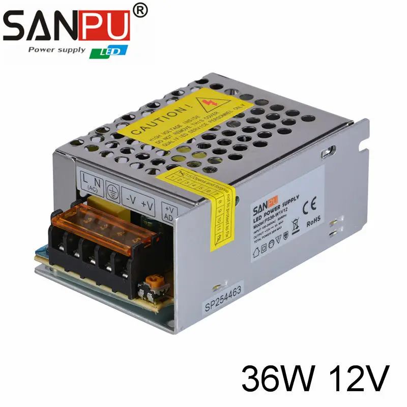 36W 12V 3A Маленький 2017 Новое прибытие 12 В 220V Водитель Один выход Для светодиодной