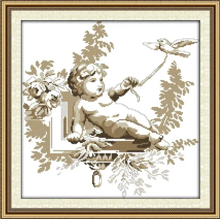 R269 Набор для вышивки крестом Little Angel серии "сделай сам", ручная работа, 14ct, счетный напечатанный холст 11ct, ткань для вышивки - Цвет: R269