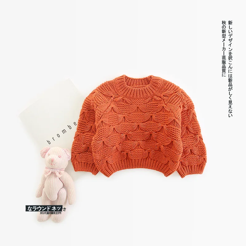 2018 Autumn and Winter New Arrival korean style cotton pure color all-match fashion warm thick sweater for cute sweet baby girls | Детская