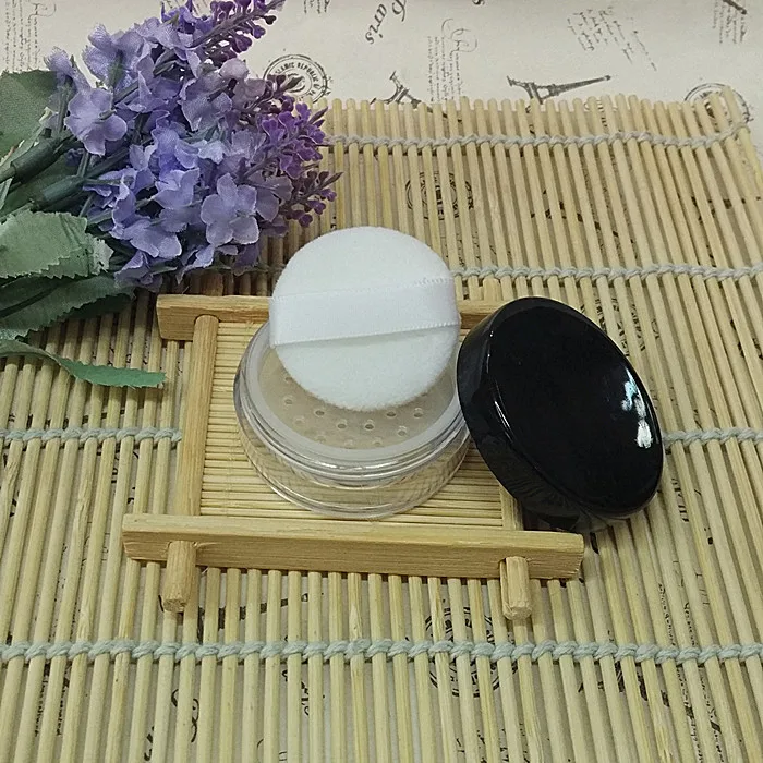 10 шт./лот мини пустая пудра черного цвета компактная с сетчатым ситечком и