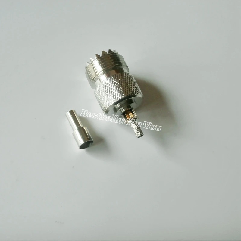 1 шт. UHF гнездовой разъем SO239 RF коаксиальный обжим окна для RG316 RG174 прямой никель |