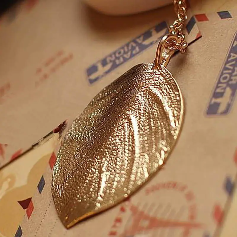 Lukeni модное ожерелье с подвеской в виде листьев для женщин Boho Bijoux Chains золотого