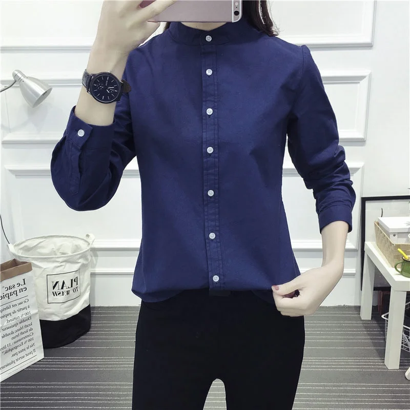 Новые женские осенние новые модные офисные повседневные белые рубашки с длинным